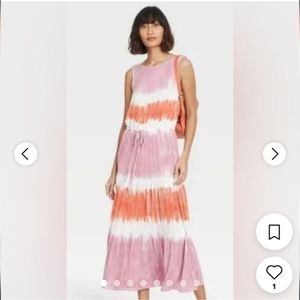 Knox Rose Purple and Orange Drawstring Waist Dress